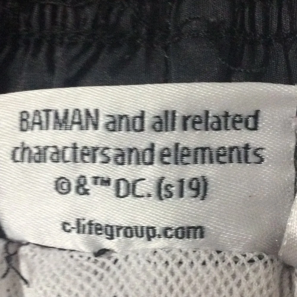 🌞 Batman swimming trunks DC comics blue & yellow palm trees boy size 4